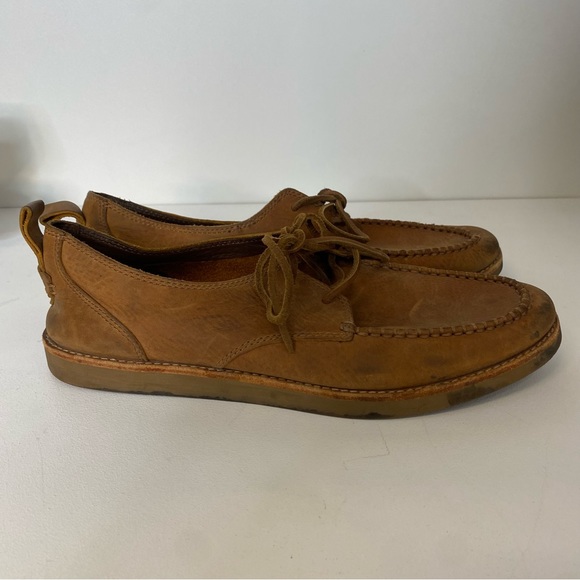 Roots Mens Leather Moc Loafer Deck Shoes Lace Up Shoe Size 10 - Picture 3 of 7